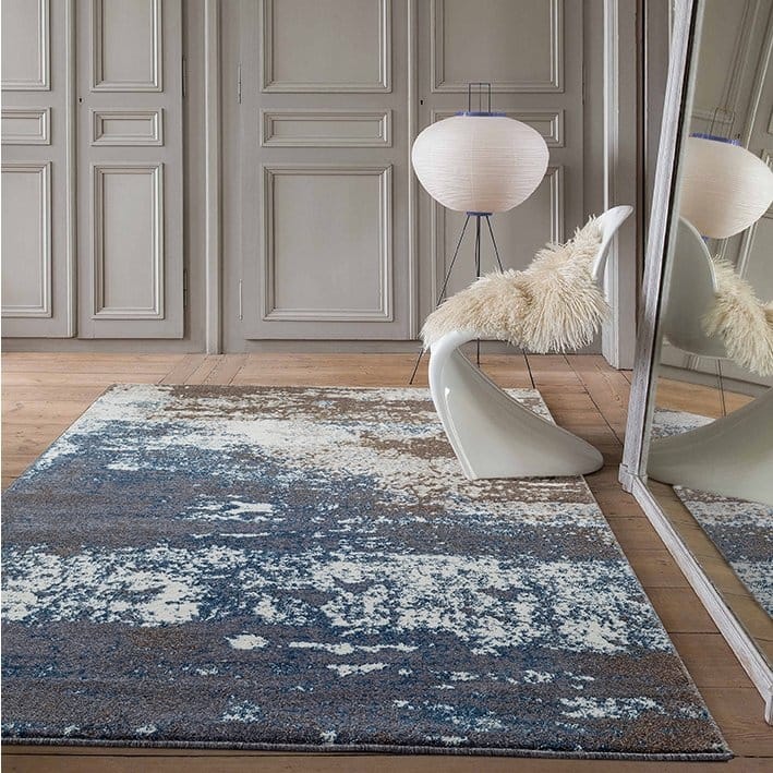 Milan Cream/Turquoise Polypropylene Area Rug
