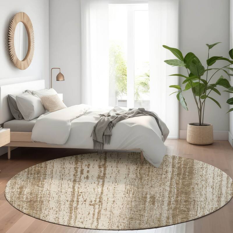 Premium Washable Super Soft Transitional Ombre Mayfield Rug - Brown - 8' x 8'