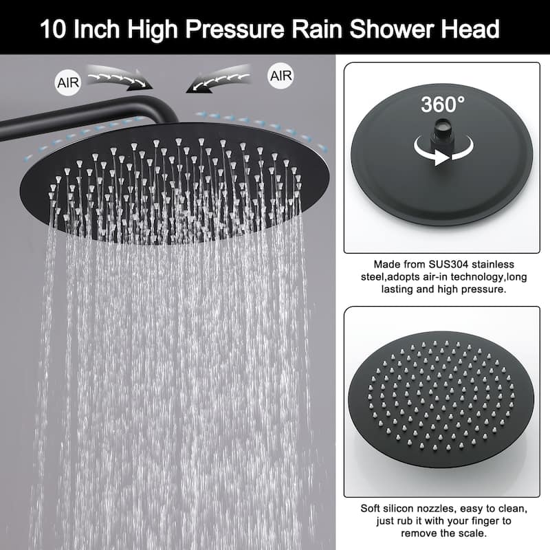85.82'' H Freestanding Stainless Steel Outdoor Shower, Temperature Controlled Rainfall Shower System