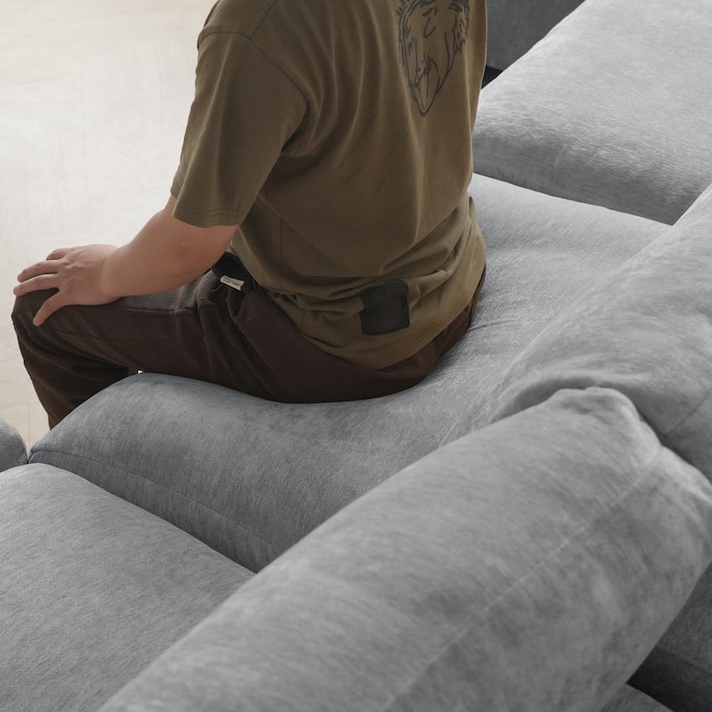 Modern Cloud Sectional Couches for Living Room Set, Chenille U-shaped Sofa Couch