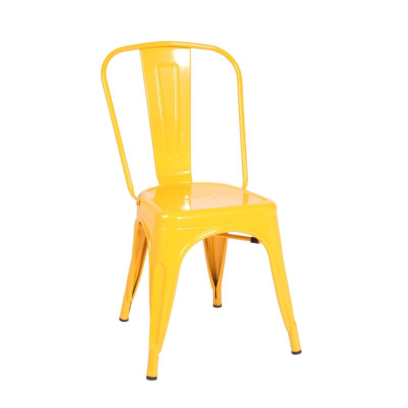 Industrial Stackable Metal Side Chair - N/A