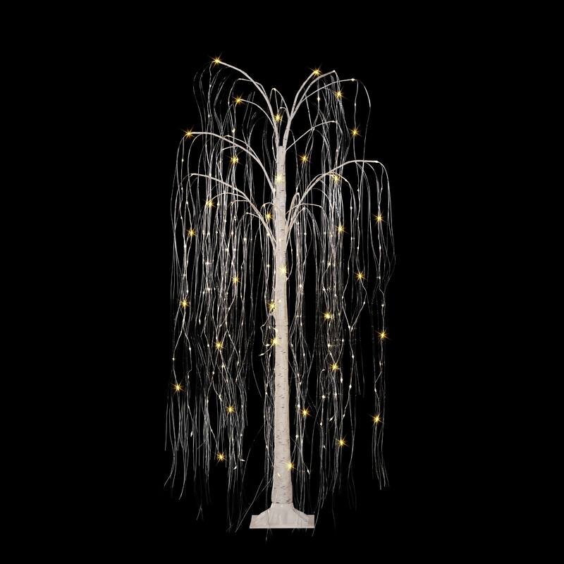 Pre-lit Willow Artificial Christmas Tree - 5’ - Warm White LED Lights - 5 Foot