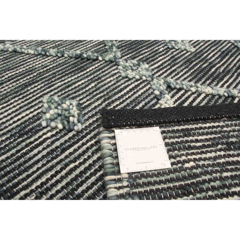 ECARPETGALLERY Braid weave Sienna Teal Wool Rug - 5'3 x 7'7