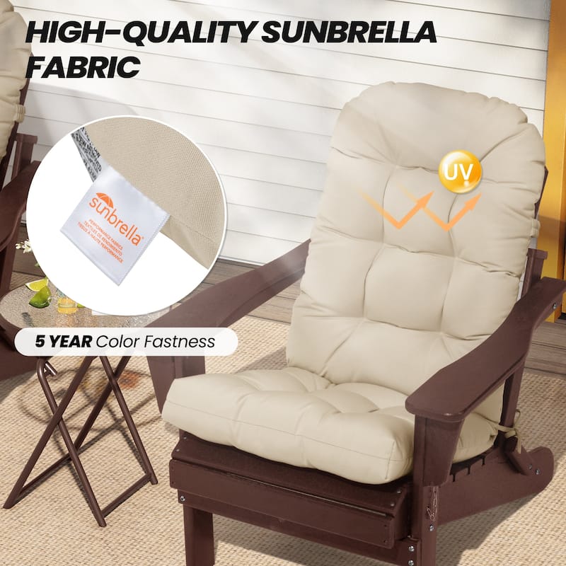 Adirondack Style Patio Outdoor Chair Cushion for Adirondack Chair or Lounge Rocking Chair - See picture