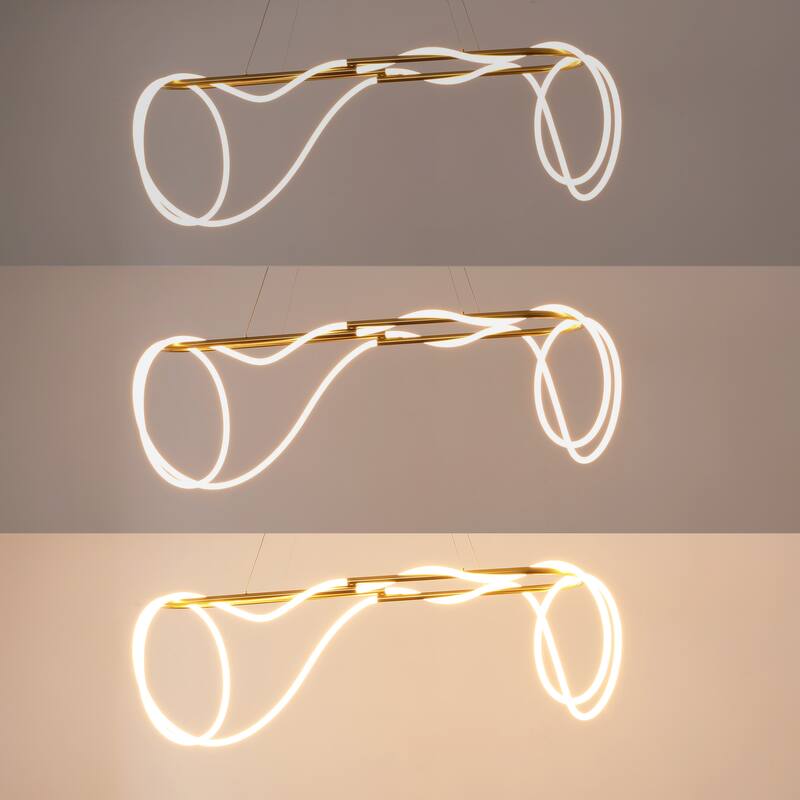 Silicone Rope/Metal Dimmable Integrated LED Chandelier, By JONATHAN Y