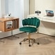 preview thumbnail 41 of 118, Velvet Home Office Desk Chair, Height Adjustable Task Chair, Armless Single Chair with Wheels, 360° Swivel Vanity Chair - N/A Emerald