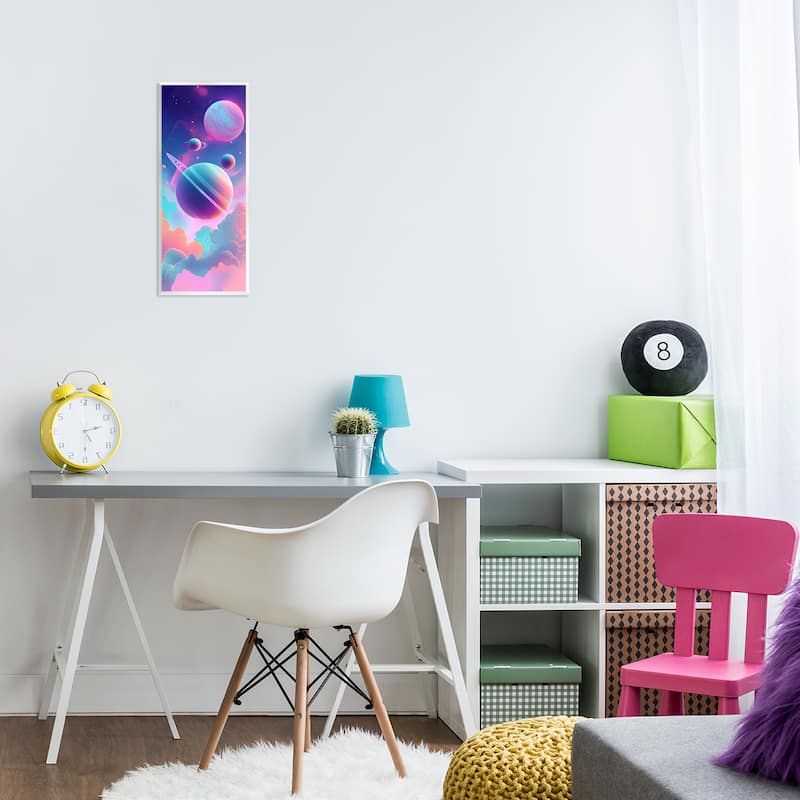 Stupell Pastel Clouds with Planets Wall Plaque Art Design By Wumples