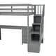 preview thumbnail 16 of 17, Gray Twin Size Solid Wood Loft Bed with Built-in Desk and Double Storage Drawers