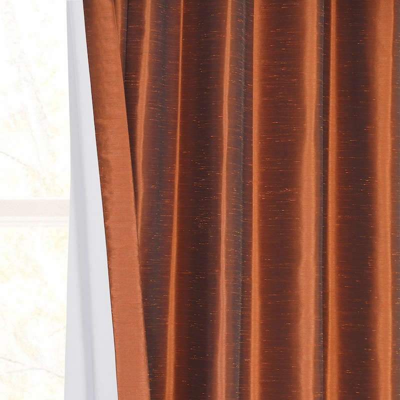 Exclusive Fabrics Textured Faux Dupioni Silk Thermal Blackout Curtains (1 Panel)