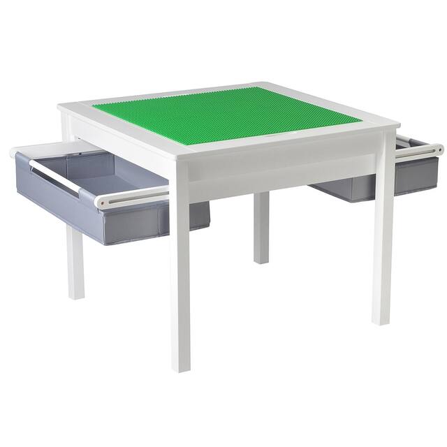 UTEX-2 in 1 Kids Activity Lego Table with Storage and Drawes