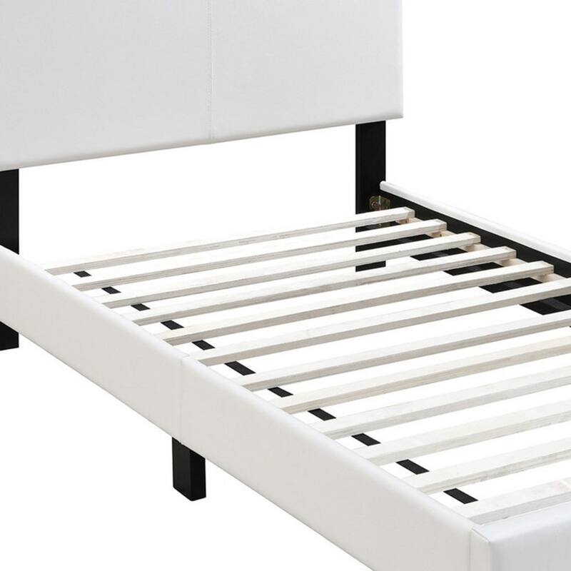 Transitional Style Leatherette Full Bed with Padded Headboard