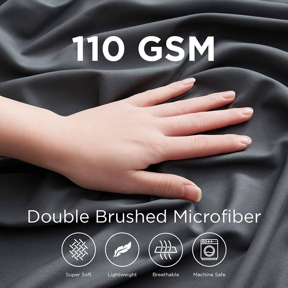 Queen Size Extra Deep Pocket Fitted Sheet Charcoal Grey Bed Bath