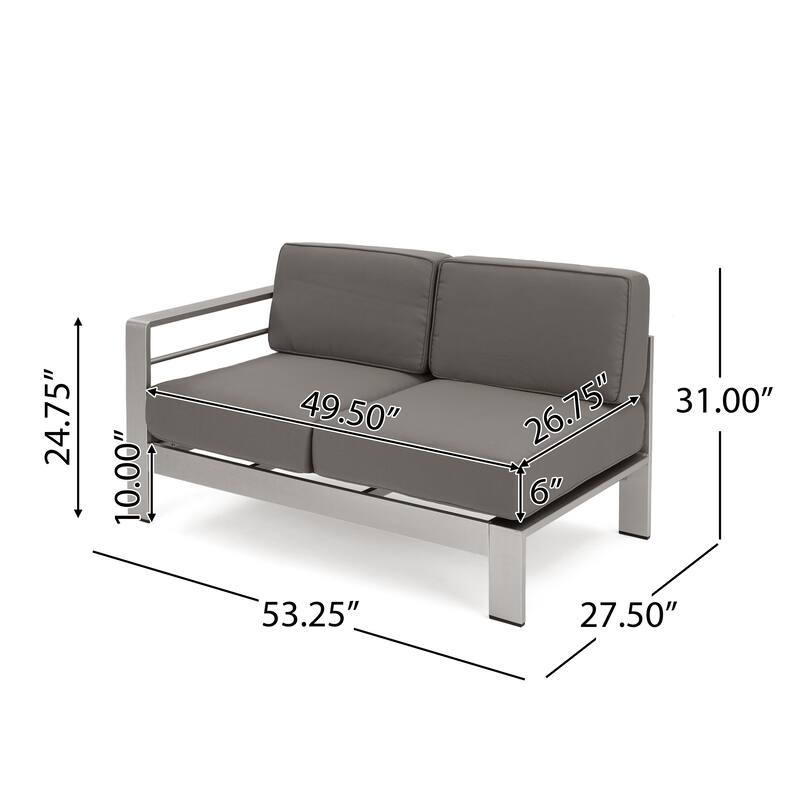 Cape Coral Outdoor Dining Set + Sectional Sofa Set + Club Chairs + 2 Chaise Lounges + Coffee Table by Christopher Knight Home