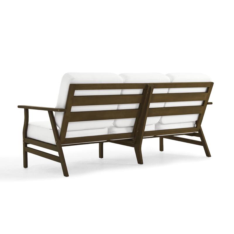 Modern Wood Outdoor Patio Sofa Loveseat with Cushion
