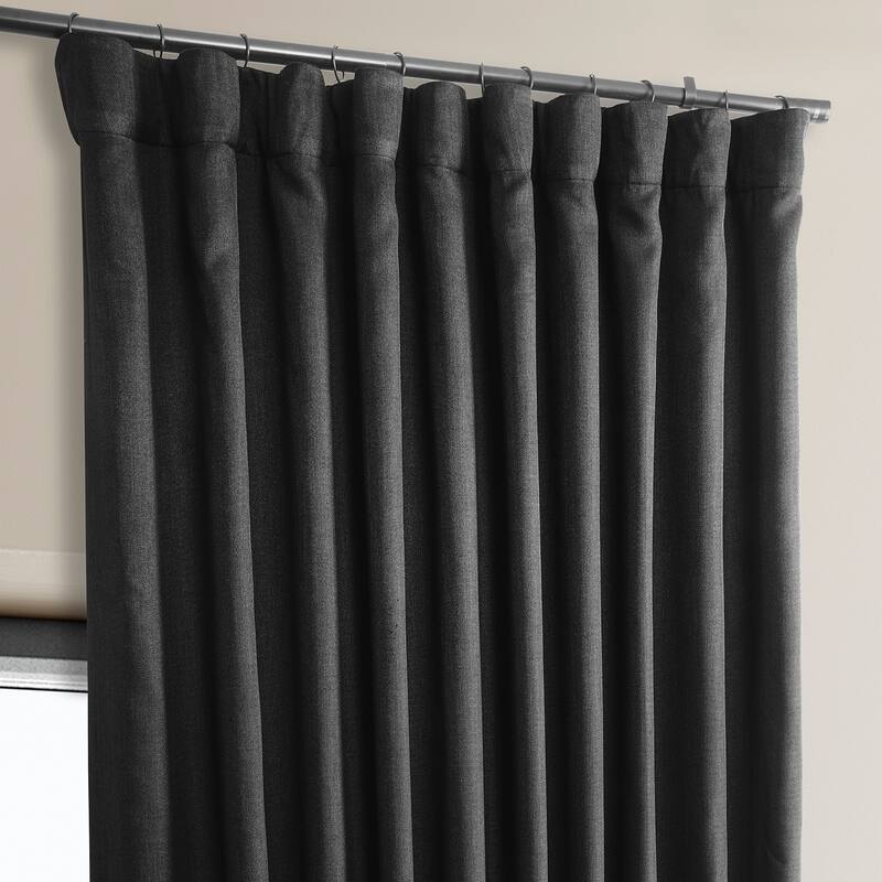 Exclusive Fabrics Faux Linen Extra Wide Room Darkening Curtain Panel