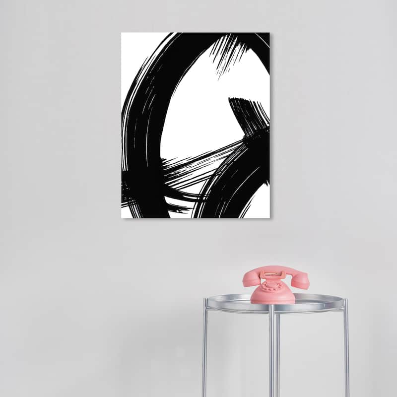 Wynwood Studio Abstract Expression I Black and Modern & Contemporary Wall Art Canvas Print - 20 x 16