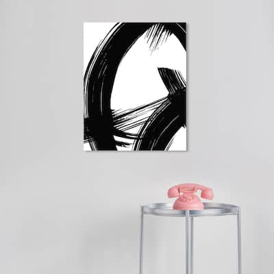 Wynwood Studio Abstract Expression I Black and Modern & Contemporary Wall Art Canvas Print