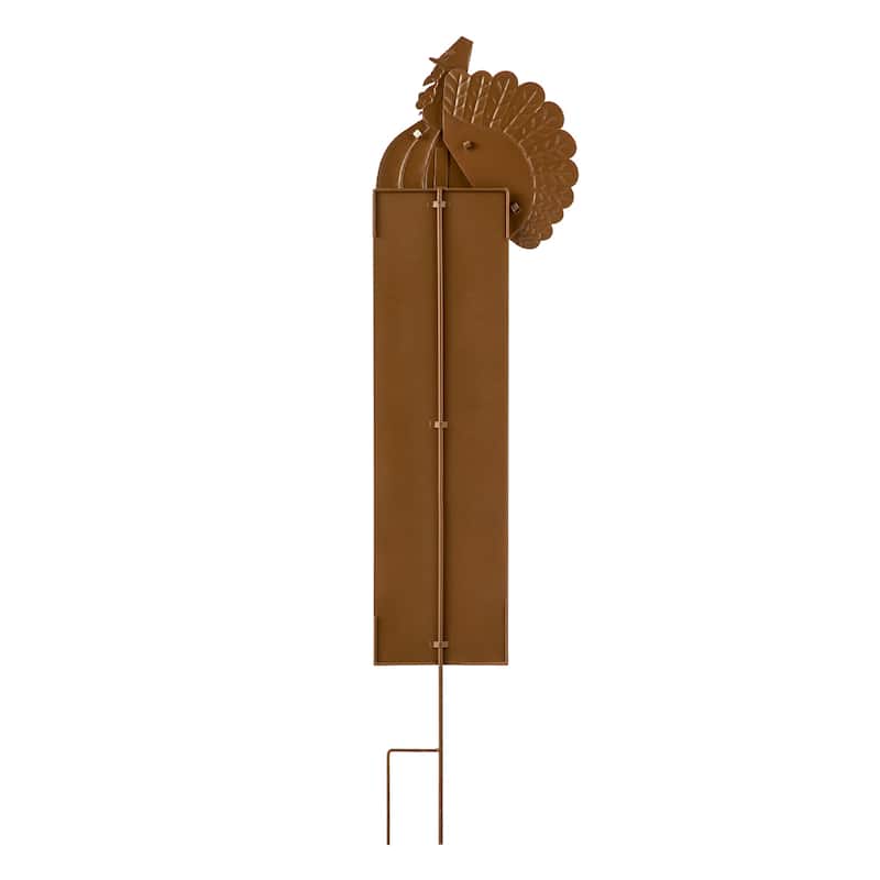 Glitzhome 36"H Thanksgiving Metal Turkey Give Thanks Yard Stake