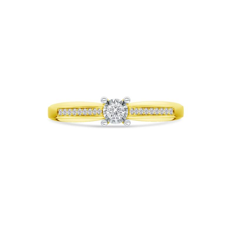 1/10ct TDW Solitaire Diamond Ring in 10K yellow Gold for Women
