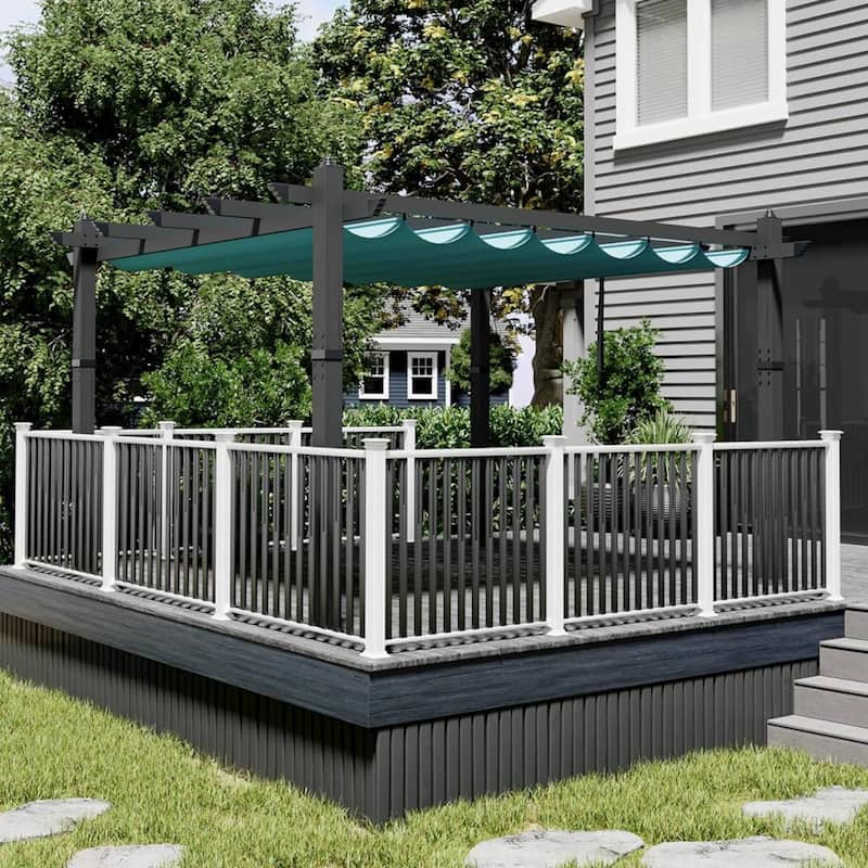 10x13 Ft Patio Outdoor Pergola and Gazebos for Existing Deck, Backyard Garden Porch