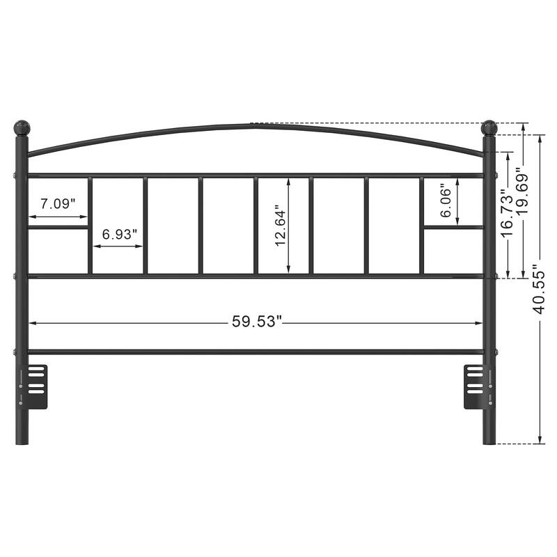 Javlergo Full/Queen/King Size Victorian Style Black Metal Headboard Heavy Duty Steel Curved Headboard Only for Bedroom