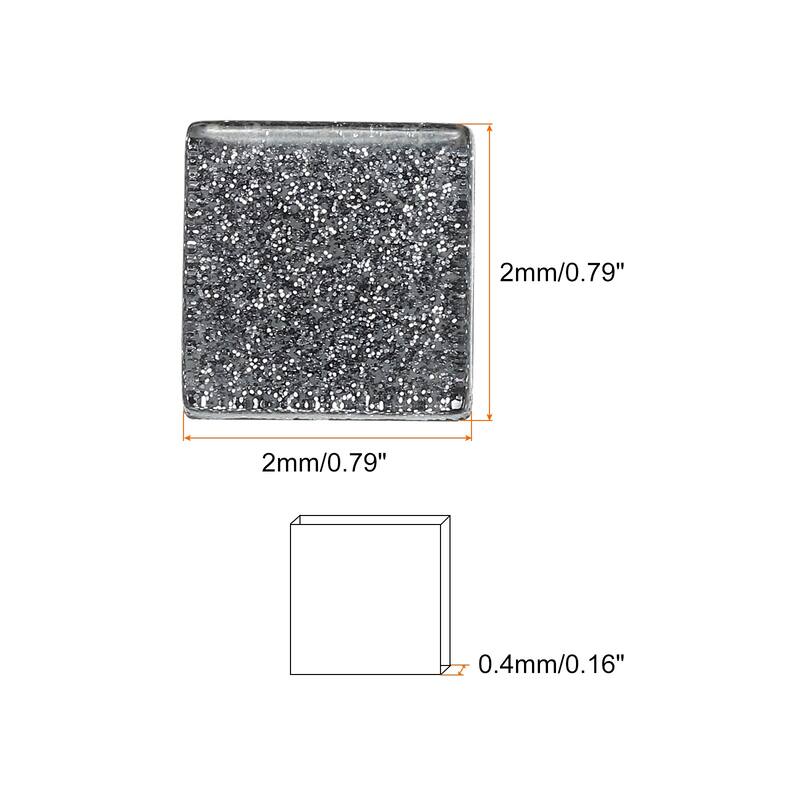 Mosaic Tiles, Glass Tiles 2 x 2cm for DIY Crafts, 50pcs 200g - Dark Grey