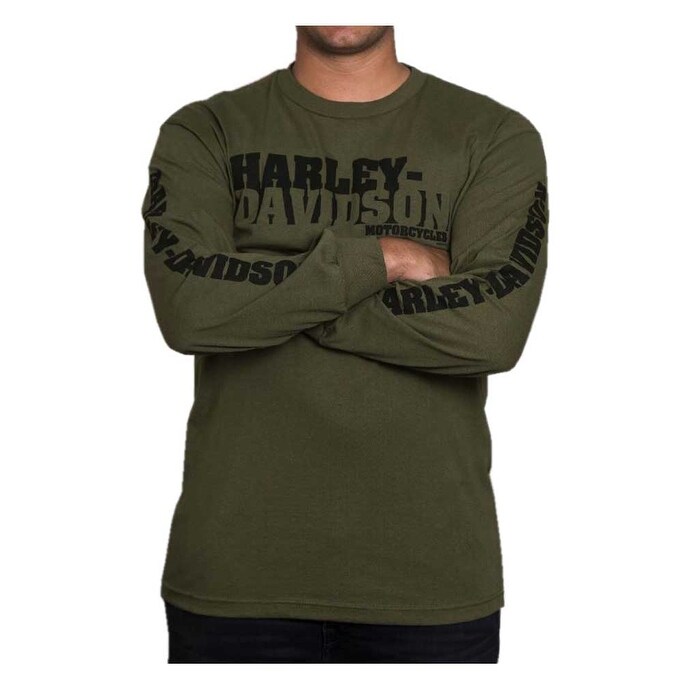 Shop Harley Davidson Men S Stenciled H D Script Long Sleeve Shirt