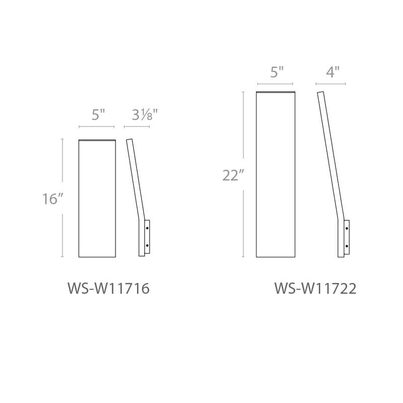 Blade 16in LED Indoor or Outdoor Wall Light 3000K in Black