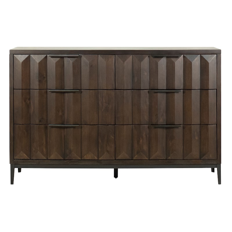 Emilia Pine Modern 6-Drawer Storage Dresser