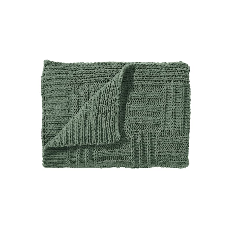 Tommy Bahama Chain Basket Solid Reversible Throw Blanket - Green