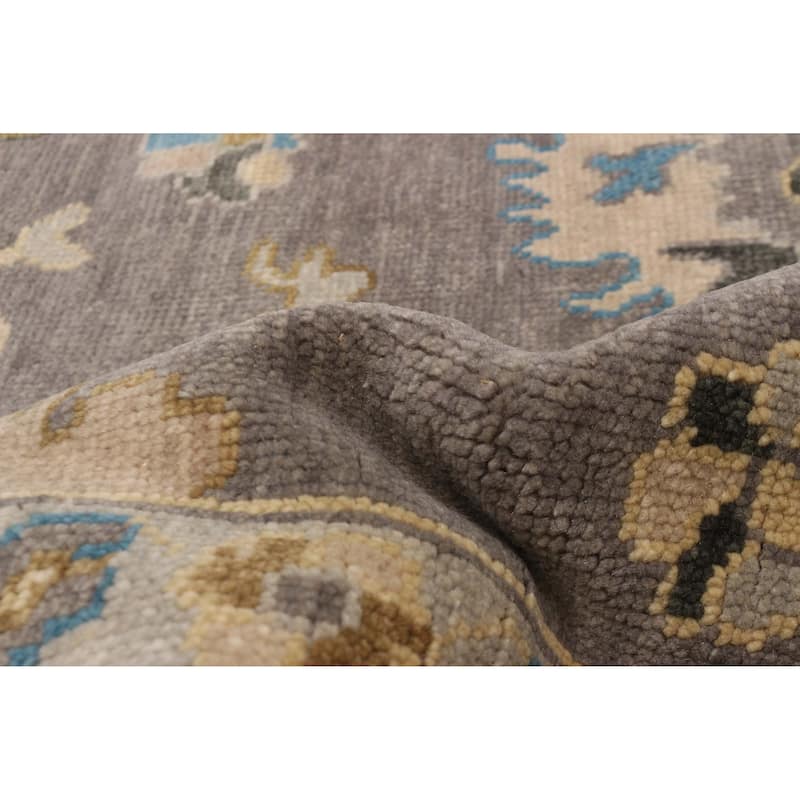 ECARPETGALLERY Hand-knotted Modern Oushak Grey Wool Rug - 8'10 x 11'8