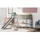 preview thumbnail 4 of 11, Twin Size Low Loft Bed with Ladder and Removable Slide, Space-Saving Design