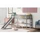 preview thumbnail 4 of 11, Twin Size Low Loft Bed with Ladder and Slide,Cottage Style Wooden Bed