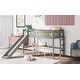 preview thumbnail 4 of 11, Twin Size Low Loft Bed with Removable Slide and Vertical Ladder , Pine Wood and MDF Construction