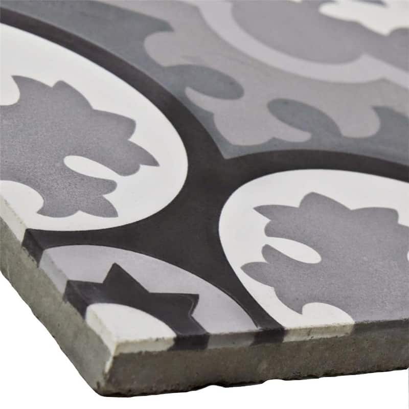 Merola Tile Cemento Queen Mary Storm 7-7/8" x 7-7/8" Cement Floor and Wall Tile