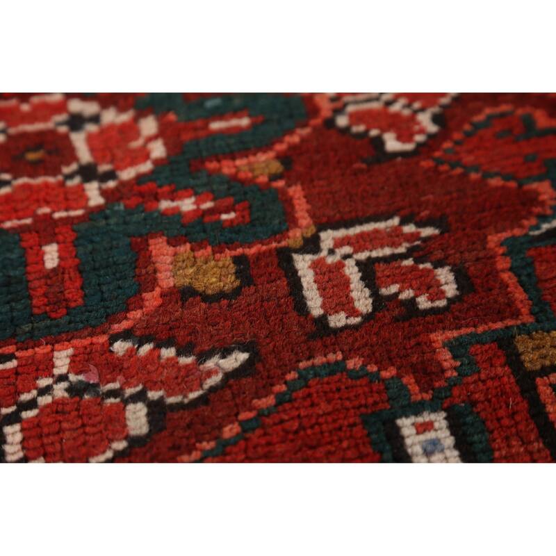 Hand Knotted Oriental 100% Wool Carpet Traditional Medallion Red Heriz Area Rug - 11' 0'' X 7' 3''