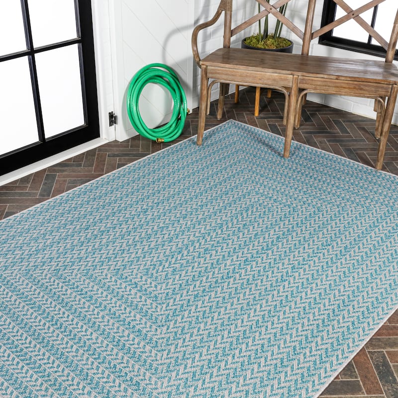 JONATHAN Y Lucia Modern Concentric Squares Indoor/Outdoor Area Rug