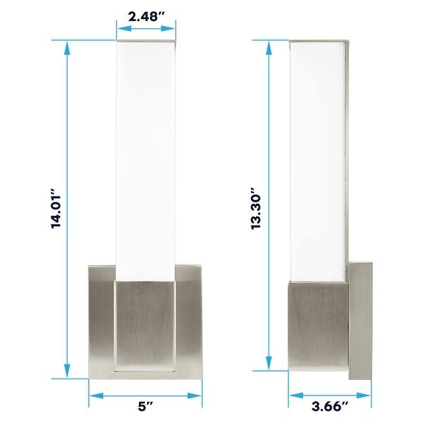 LUXRITE 14" Odern LED Wall Sconces, Brushed Nickel, Bathroo Vanity