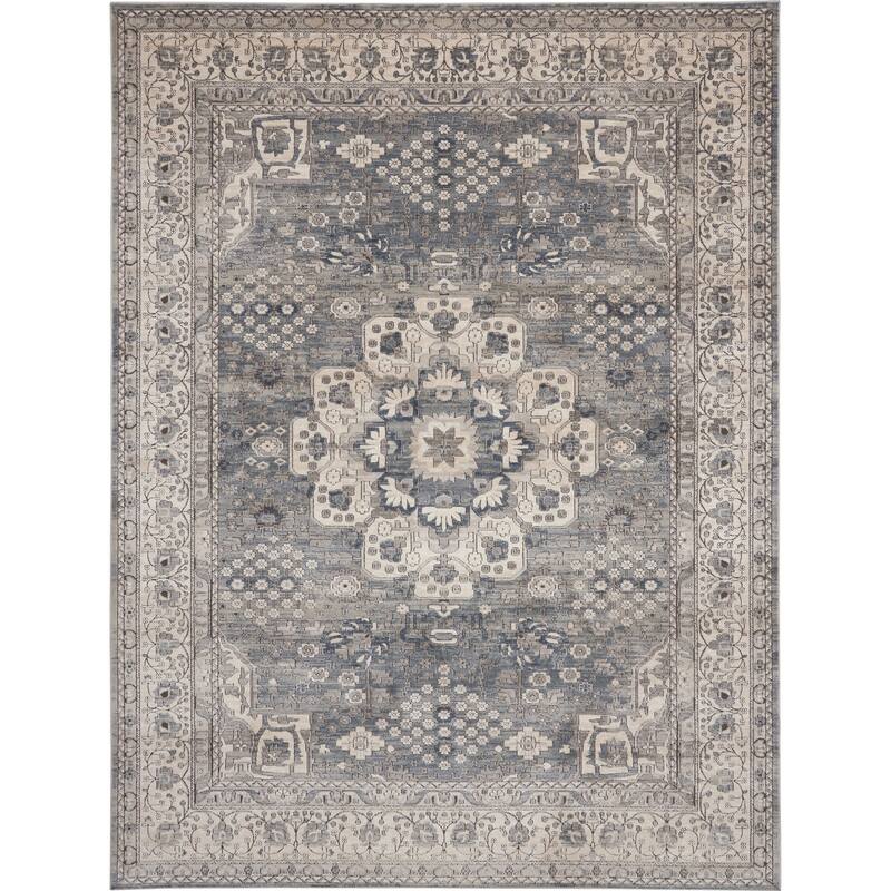 Porch & Den Traditional Bordered Medallion Area Rug