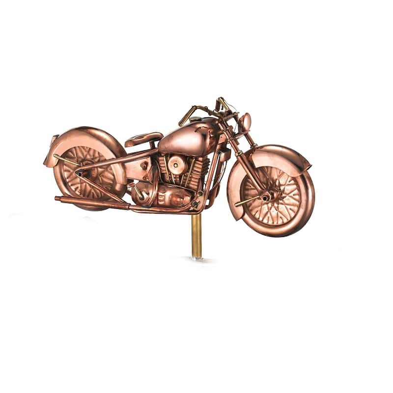 Motorcycle Pure Copper Garden Weathervane with Garden Pole by Good Directions - Motorcycle Only- Roof mount