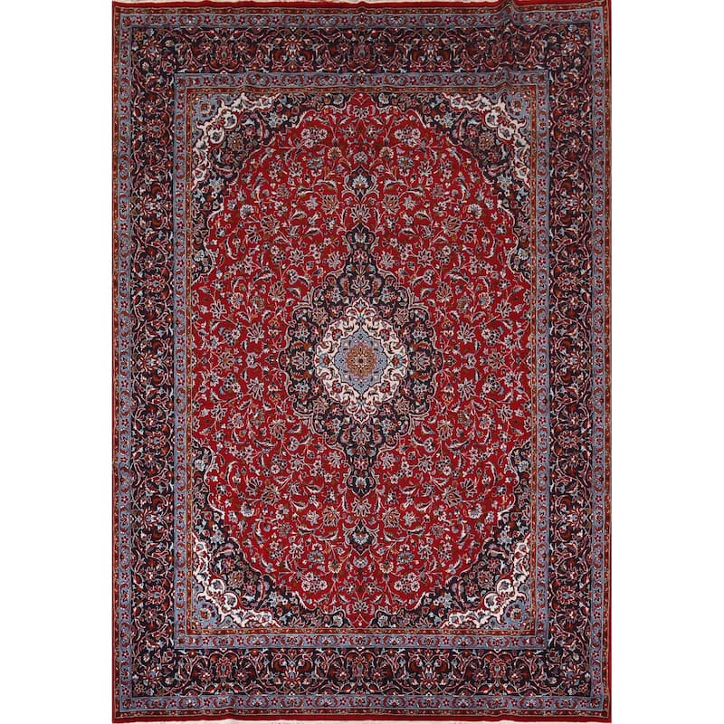 Traditional Red Kashan Turkish Rug Machine Made Bedroom Carpet - 10'0" x 13'0"