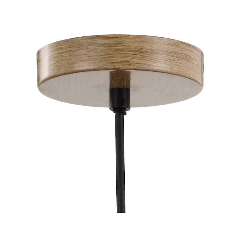 Gallery 11.75" Pinecone Wood LED Pendant, Natural/Black by JONATHAN Y