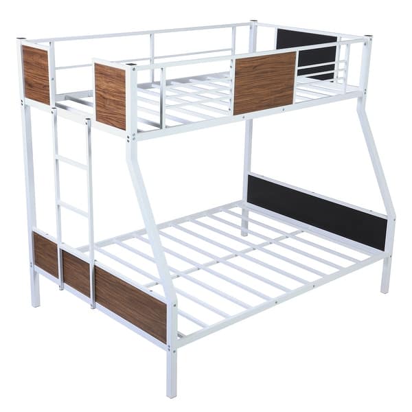 Moda Twin Over Full Bunk Bed Modern Style Steel Frame Safety Rail Overstock 32661154