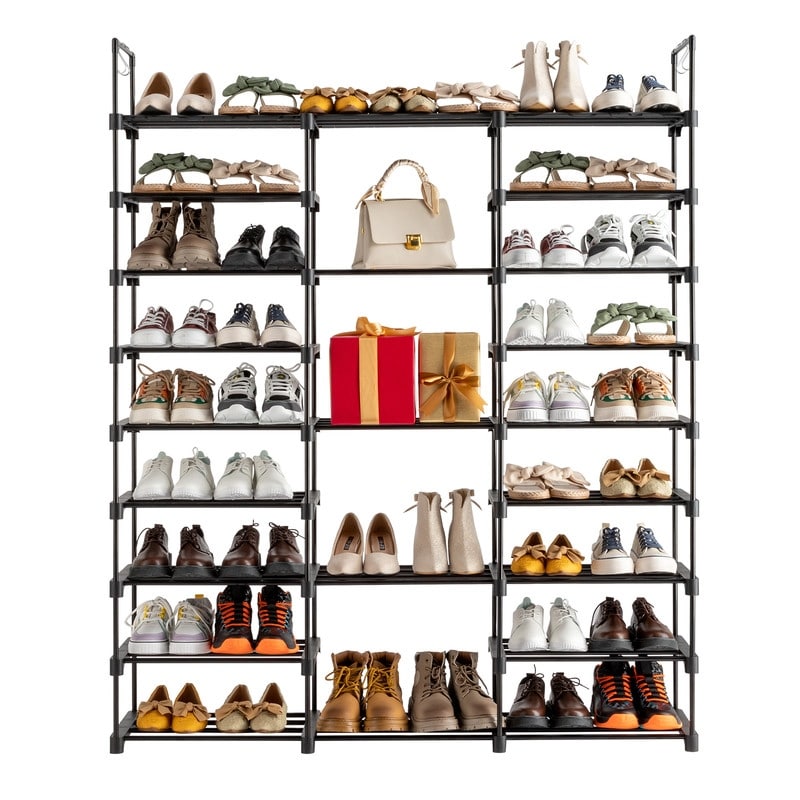 9 Tiers Shoe Rack, 32-40 Pairs Large Stackable Shoe Organzier for
