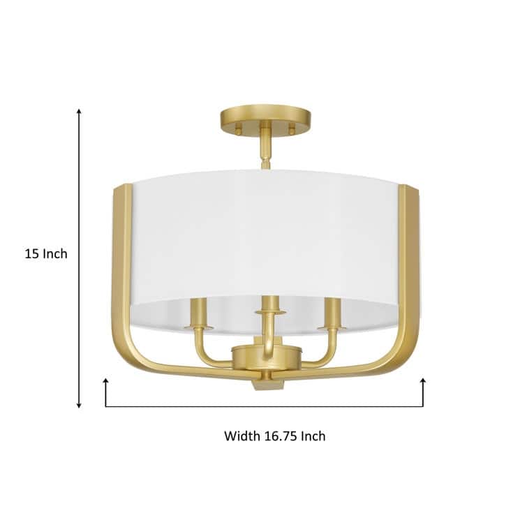 Vernitta 3-light Mid-century Modern Drum Semi-flush Mount Ceiling Lights - 16.75 inches