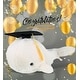 preview thumbnail 5 of 4, DolliBu White Whale Large Graduation Plus with Cap with Tassel Outfit - 13 inches