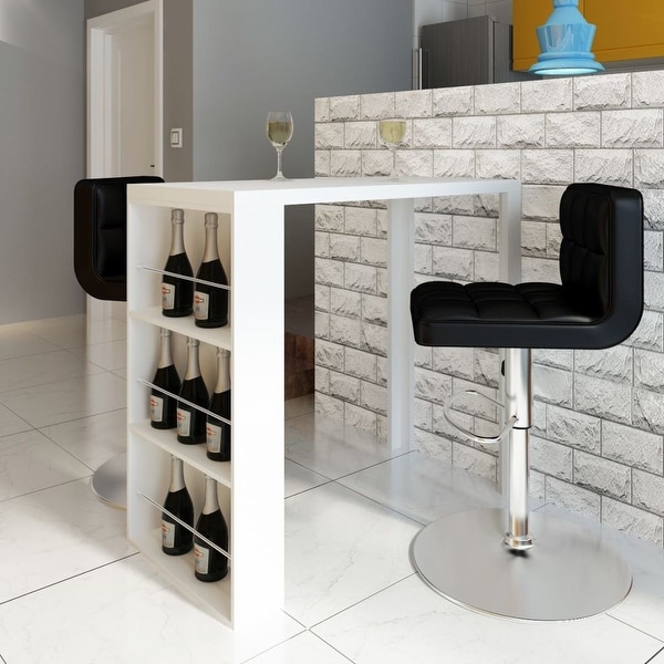 vidaXL High Gloss Table Coffee Bar Kitchen Breakfast Dining Wine Rack 3 Shelves - 46.1"x22.4"x41.9". Opens flyout.