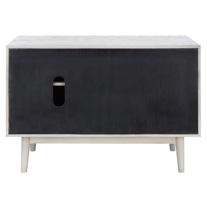 SAFAVIEH Couture Shikha Mid-Century 39-inch Storage TV Media Stand - 39" W x 18" L x 27" H - 39Wx18Dx27H - White Wash