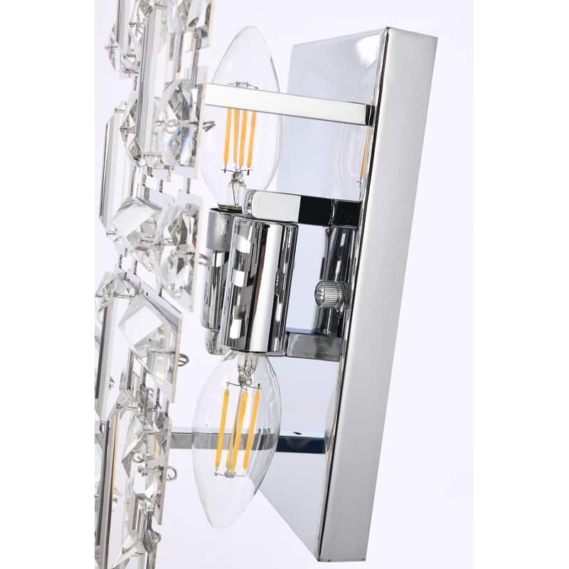 Picasso 2-Light 12 in. Chrome Wall Sconce with Royal Cut Crystals - chrome (royal cut crystals) - chrome (royal cut crystals)