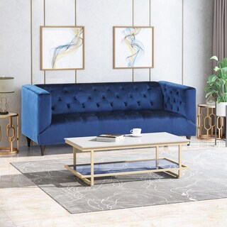 Loomis Contemporary Velvet 3-Seater Sofa by Christopher Knight Home